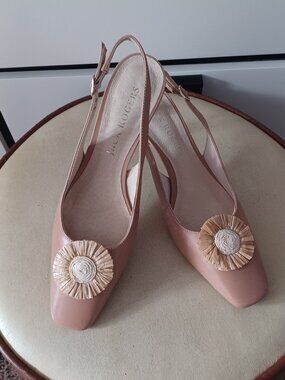 Jack Rogers Brynn Sling Raffia natural color shoe, size 9.5M
